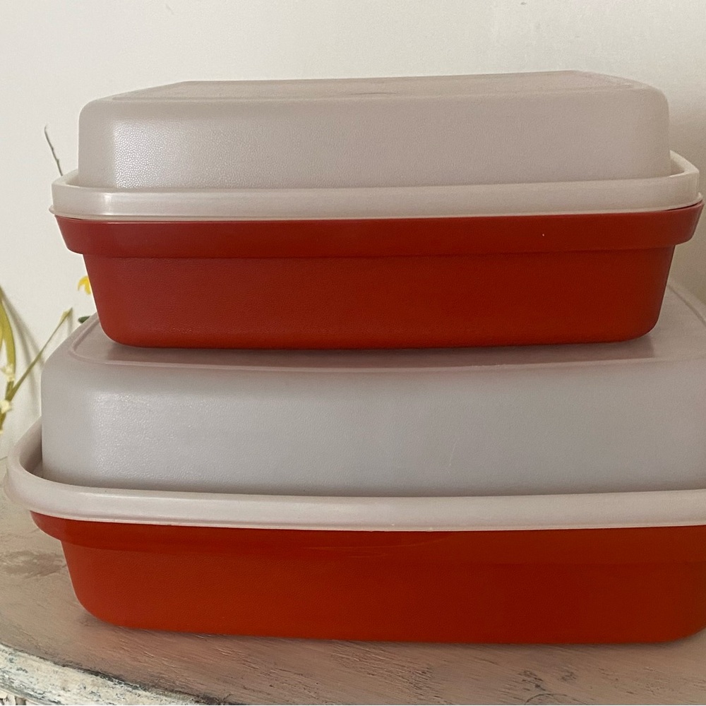 Vintage Red tupperware Kitchen Storage Containers